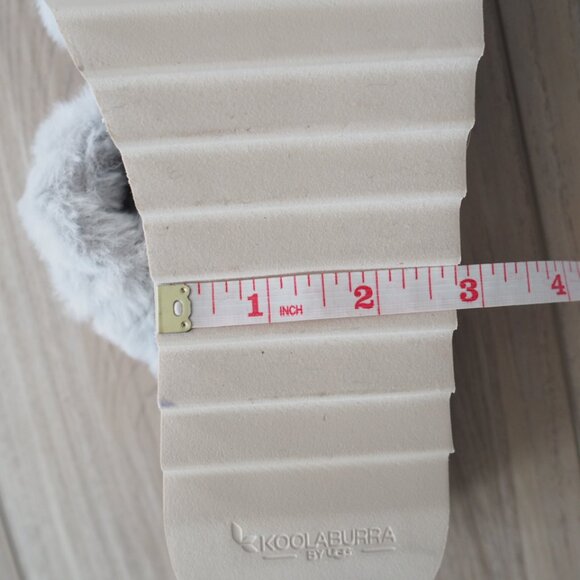 Koolaburra by UGG Like New Faux Fur Fuzzy Gray Slipper Sandals Slides Size 6 - Picture 13 of 13